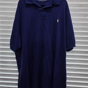 Ralph Lauren Navy Polo with Yellow Pony Embroidery